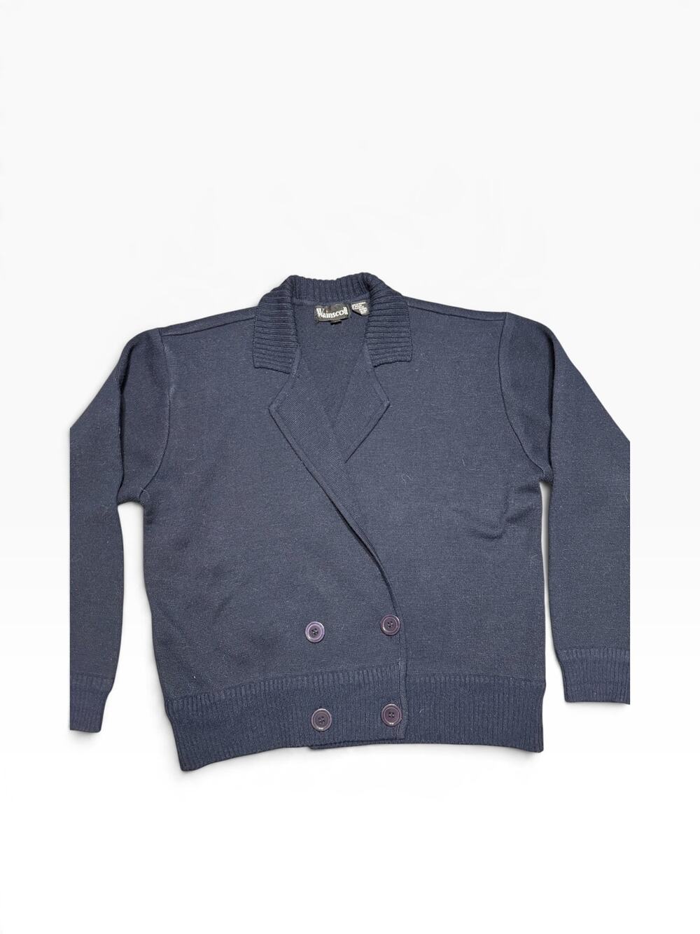 Wainscott Double Breasted Cardigan Sweater Size L Navy